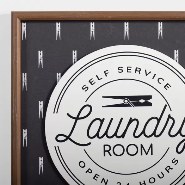 Wall Quotes & Signs-Kirkland's Home Self Service Laundry Wall Plaque Black