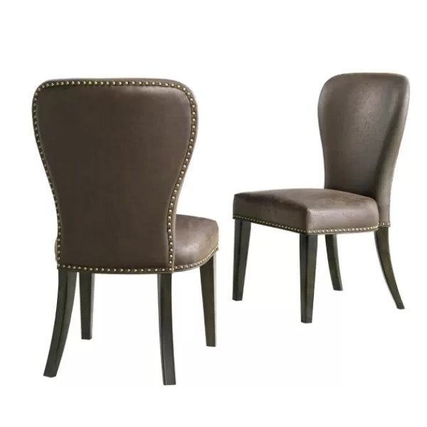 Dining Chairs-Kirkland's Home Sevana Faux Leather Dining Chairs, Set Of 2 Brown