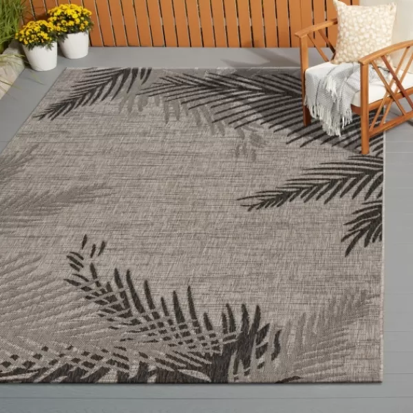 Outdoor Rugs-Kirkland's Home Shaded Palms Captiva Outdoor Area Rug, 7X9 Brown/Tan