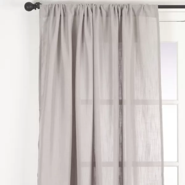 Curtains & Drapes-Kirkland's Home Sheer Dark Linen Curtain Panel, 108 In. Gray