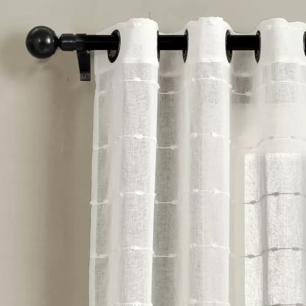 Curtains & Drapes-Kirkland's Home Sheer Textured Curtain Panel Set, 84 In White