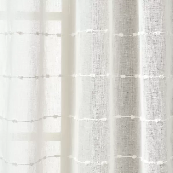 Curtains & Drapes-Kirkland's Home Sheer Textured Curtain Panel Set, 84 In White