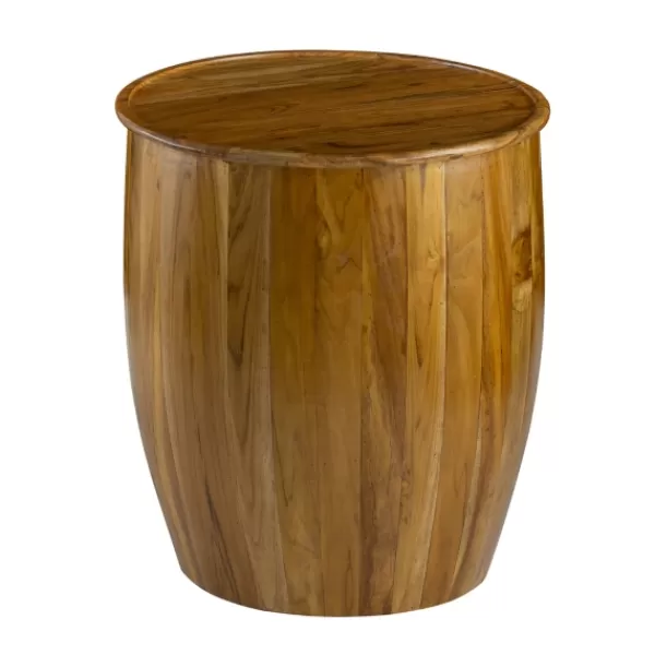 Accent & End Tables-Kirkland's Home Sheesham And Mango Wood Drum Accent Table