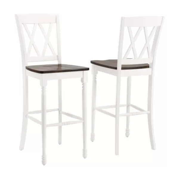 Bar Stools & Counter Height Stools-Kirkland's Home Shelly Classic Bar Stools, Set Of 2 White