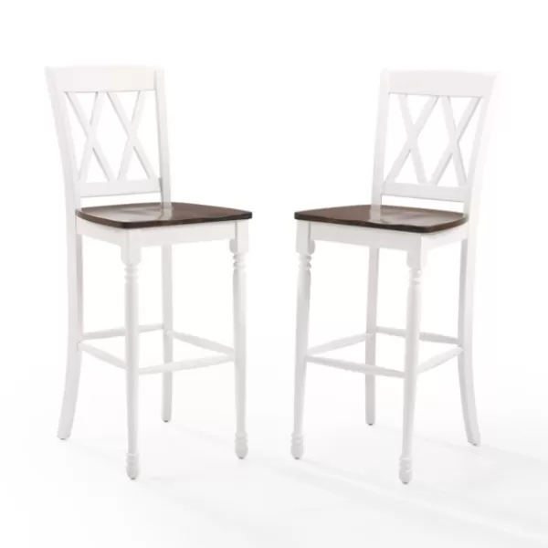 Bar Stools & Counter Height Stools-Kirkland's Home Shelly Classic Bar Stools, Set Of 2 White