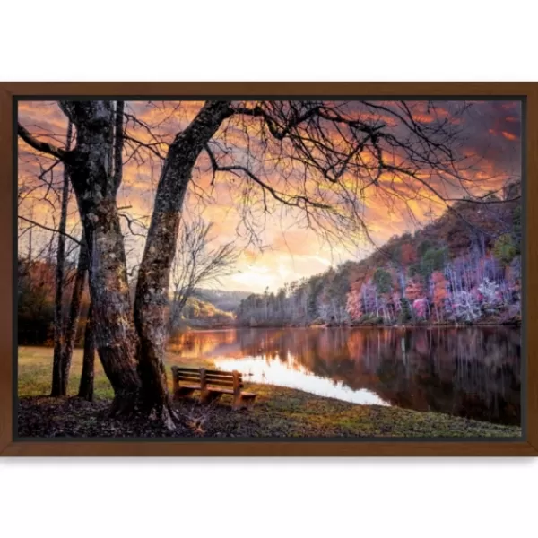 Framed Art-Kirkland's Home Silence Of Sunset Framed Canvas Art Print Brown/Purple/Orange