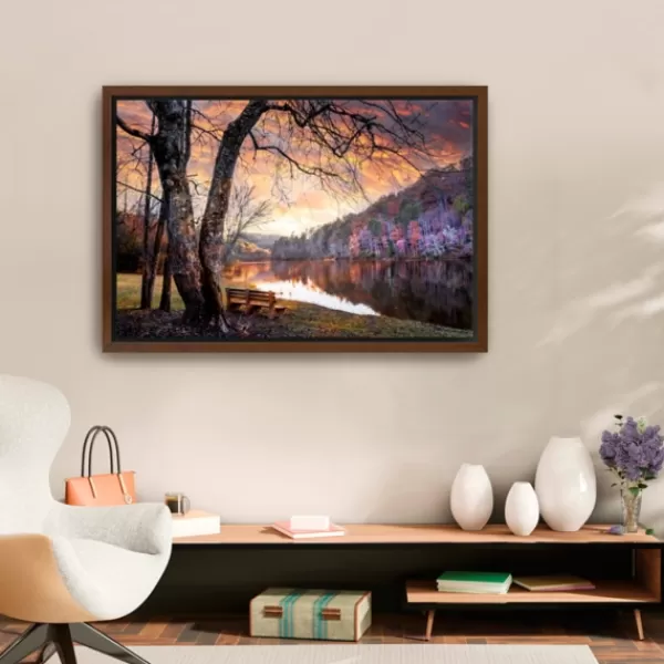 Framed Art-Kirkland's Home Silence Of Sunset Framed Canvas Art Print Brown/Purple/Orange