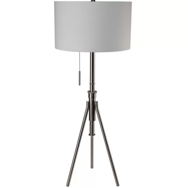 Floor Lamps-Kirkland's Home Silver Adjustable Tripod Base Floor Lamp White