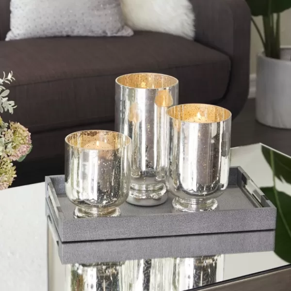 Candle Holders-Kirkland's Home Silver And Golden Goblet 3-Pc. Candle Holder Set Silver/Gold