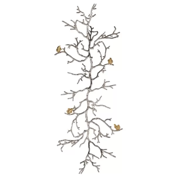 Wall Plaques-Kirkland's Home Silver Branches And Birds Metal Wall Plaque Gold/Silver