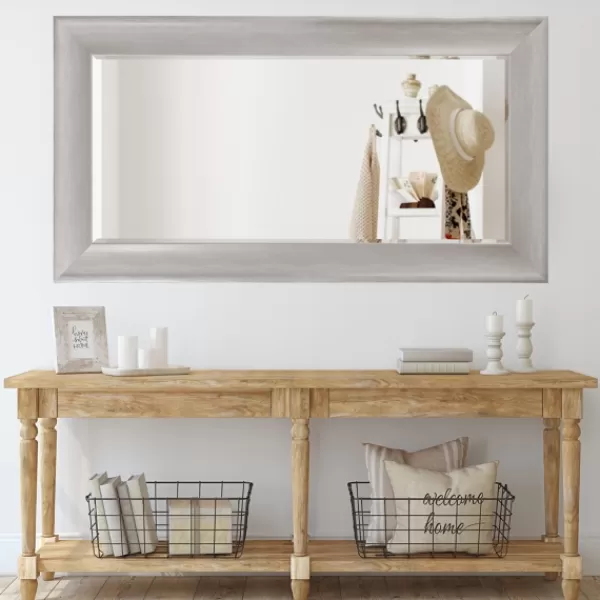 Decorative Mirrors-Kirkland's Home Silver Driftwood Beveled Leaner Mirror