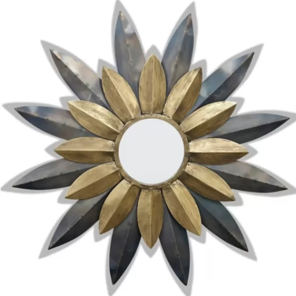 Decorative Mirrors-Kirkland's Home Silver Gold Starstruck Burst Metal Wall Mirror