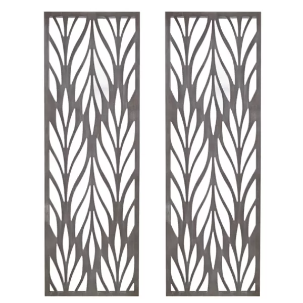 Wall Plaques-Kirkland's Home Silver Madison Park Florian Wall Plaques, Set Of 2 Gray