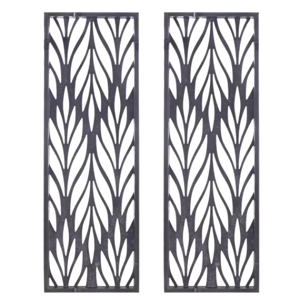 Wall Plaques-Kirkland's Home Silver Madison Park Florian Wall Plaques, Set Of 2 Gray