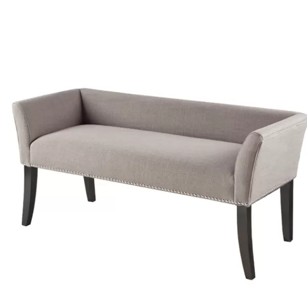 Benches & Ottomans-Kirkland's Home Silver Melinda Accent Bench Gray