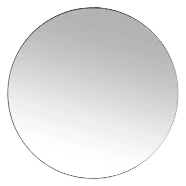 Decorative Mirrors-Kirkland's Home Silver Metal Linear Round Mirror, 30 In. Gray