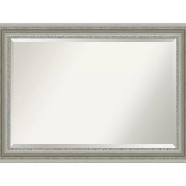 Decorative Mirrors-Kirkland's Home Silver Patina Scallop Framed Mirror, 41.5X29.5 In.