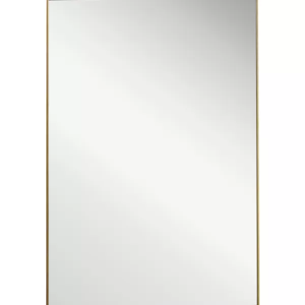 Framed Mirrors-Kirkland's Home Simple Frame Rectangle Wall Mirror Gold