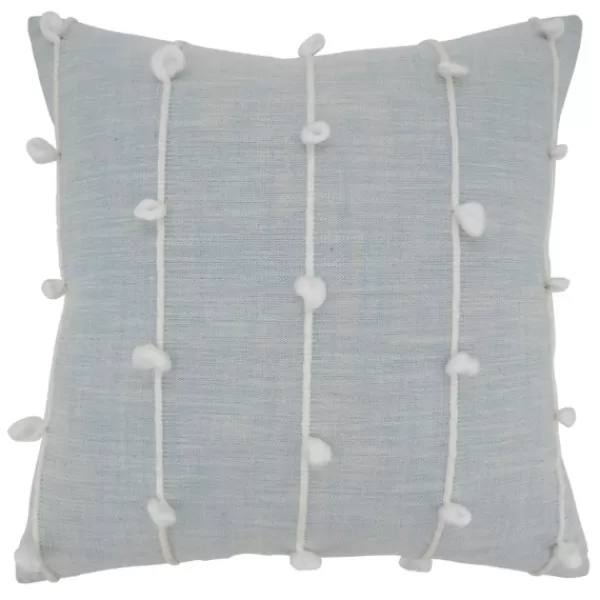 Pillows-Kirkland's Home Sky Blue Knotted Line Throw Pillow Blue/White