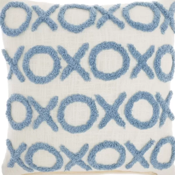 Pillows-Kirkland's Home Sky Tufted Xoxo Throw Pillow Blue