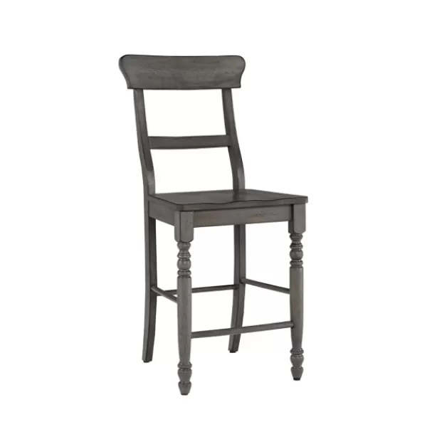 Bar Stools & Counter Height Stools-Kirkland's Home Slate Ladder Back Counter Stools, Set Of 2 Gray