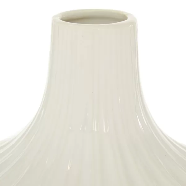 Vases-Kirkland's Home Slender Curtain Ribbed Vase, 13 In. White