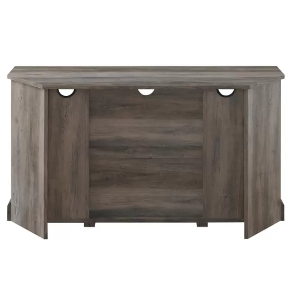 Tv Stands & Media Consoles-Kirkland's Home Sliding Barn Doors Corner Tv Stand Gray