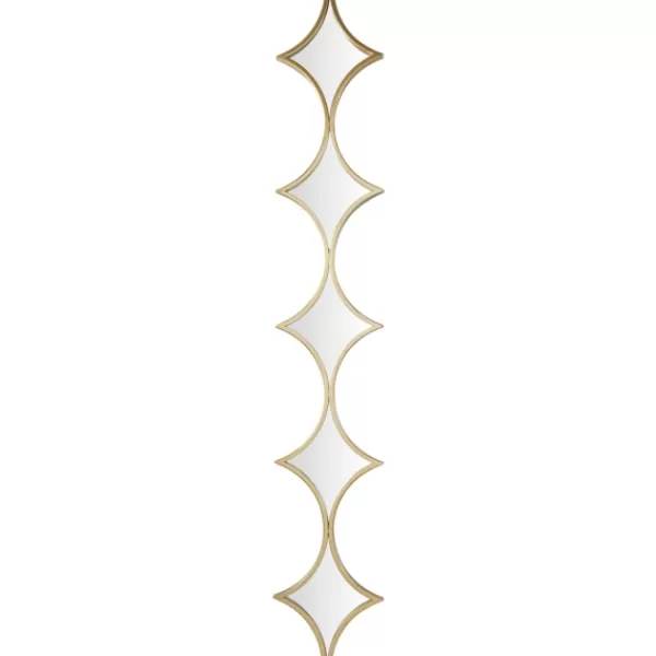 Decorative Mirrors-Kirkland's Home Slim Stacked Diamonds Wall Mirror Gold