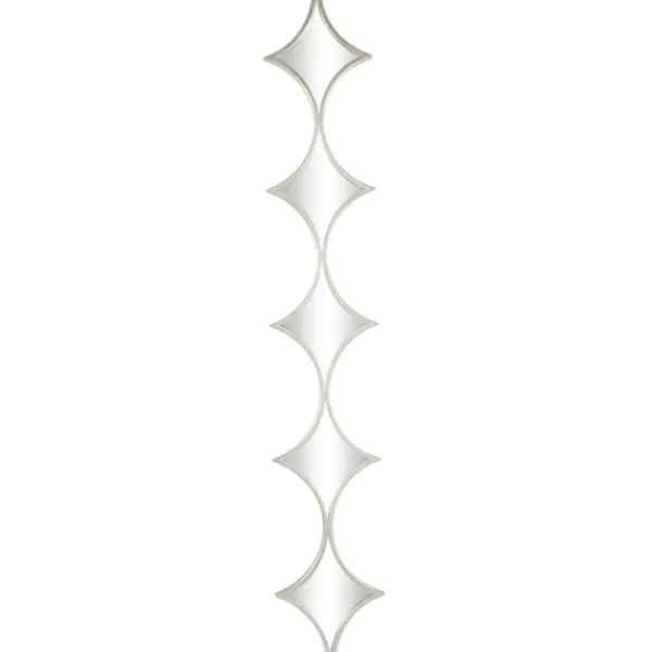 Decorative Mirrors-Kirkland's Home Slim Stacked Diamonds Wall Mirror Silver