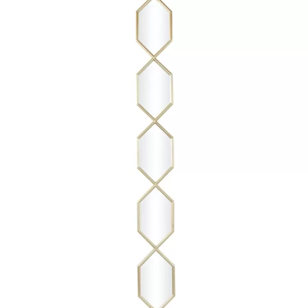 Decorative Mirrors-Kirkland's Home Slim Stacked Hexagons Wall Mirror Gold