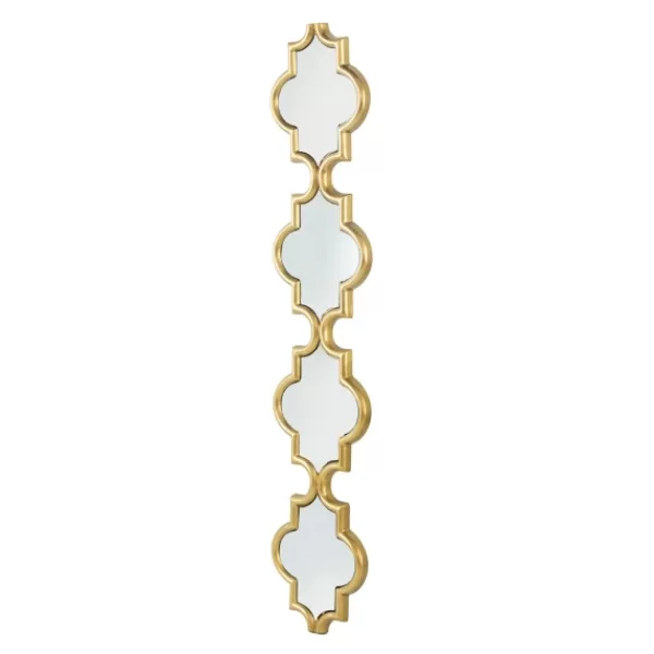 Decorative Mirrors-Kirkland's Home Slim Stacked Trellis Wall Mirror Gold