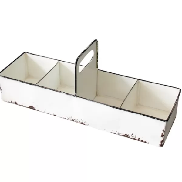 Decorative Trays-Kirkland's Home Slotted Enamel Tray White