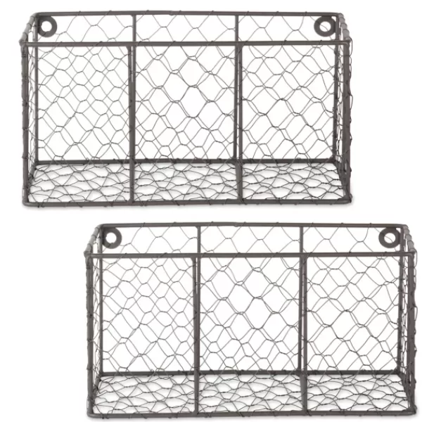 Wall Storage-Kirkland's Home Small Wall Hanging Chicken Wire Baskets, Set Of 2