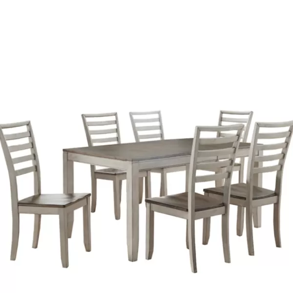 Dining Sets-Kirkland's Home Smoked Alabaster And Honey Wood 7-Pc. Dining Set Ivory/Brown