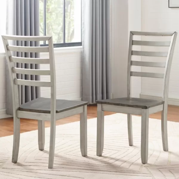 Dining Chairs-Kirkland's Home Smoked Honey And Alabaster Dining Chairs, Set Of 2 Ivory/Brown