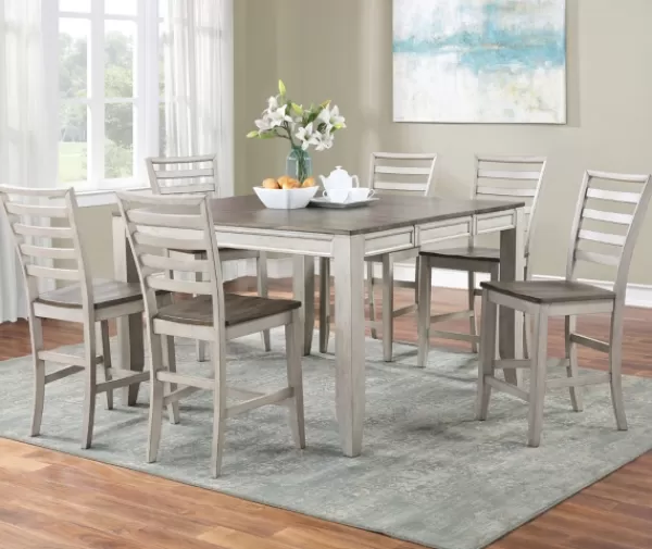 Dining Tables-Kirkland's Home Smoky Alabaster Wooden 7-Pc. Dining Set Gray/Brown