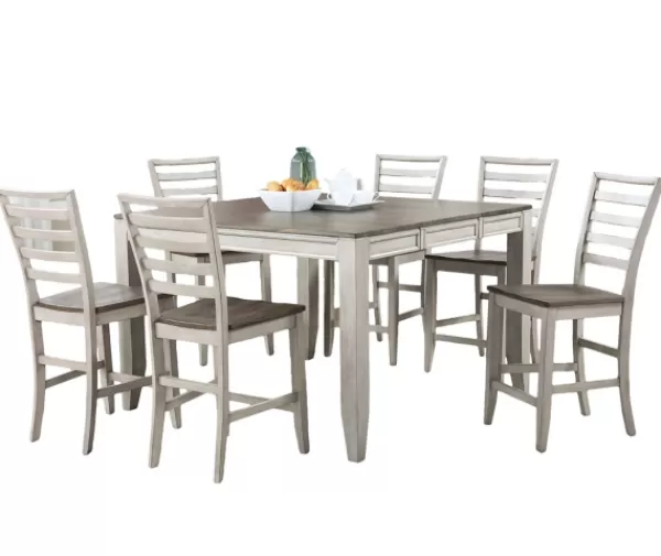 Dining Tables-Kirkland's Home Smoky Alabaster Wooden 7-Pc. Dining Set Gray/Brown