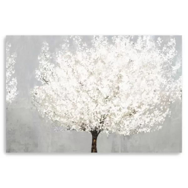 Canvas Art-Kirkland's Home Snow Kissed Blossoms Giclee Canvas Art Print Gray/White/Brown