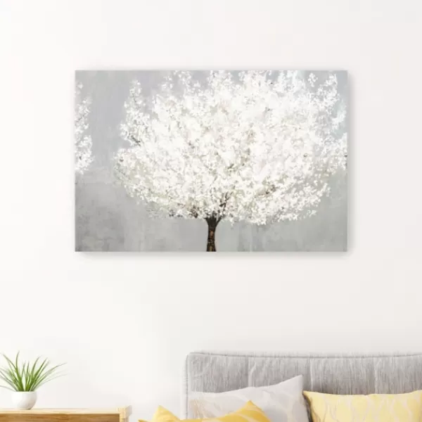 Canvas Art-Kirkland's Home Snow Kissed Blossoms Giclee Canvas Art Print Gray/White/Brown