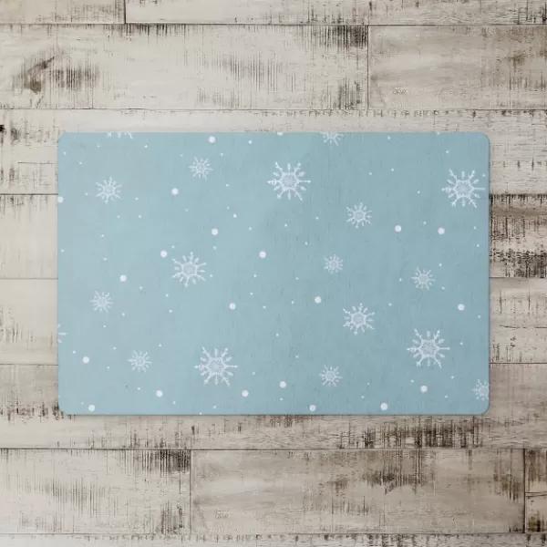 Kitchen & Floor Mats-Kirkland's Home Snowflakes Christmas Kitchen Mat Blue