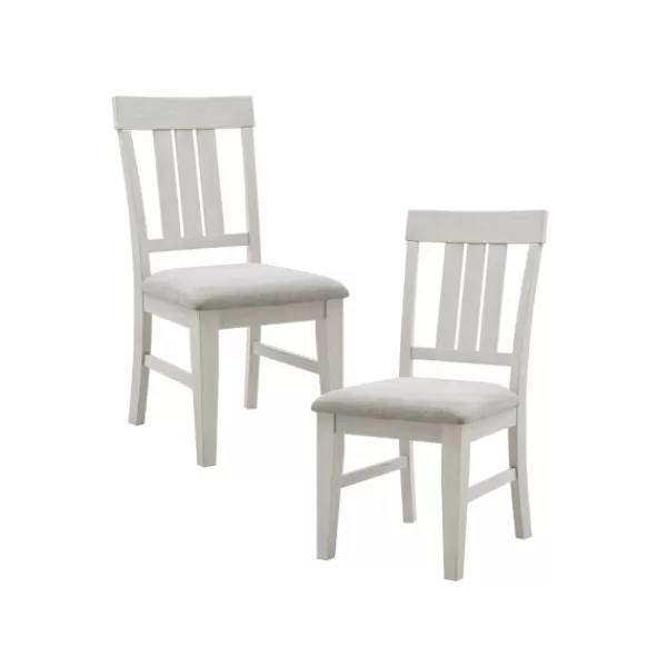 Dining Chairs-Kirkland's Home Sofia White High Back Dining Chairs, Set Of 2 Gray