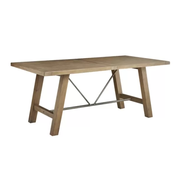 Dining Tables-Kirkland's Home Sofia Wooden Dining Table With Metal Bars Tan