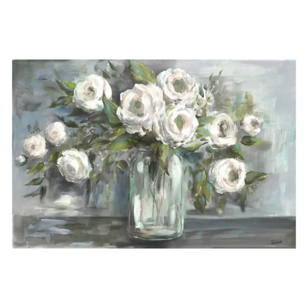 Canvas Art-Kirkland's Home Soft Blooms Giclee Canvas Art Print, 48 In. Gray/White