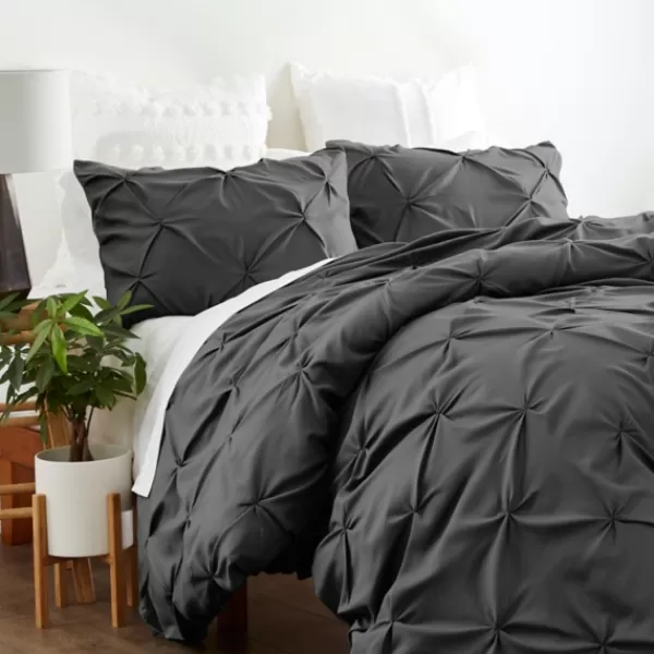 Duvets-Kirkland's Home Soft Pinched 3-Pc. King Duvet Cover Set Gray