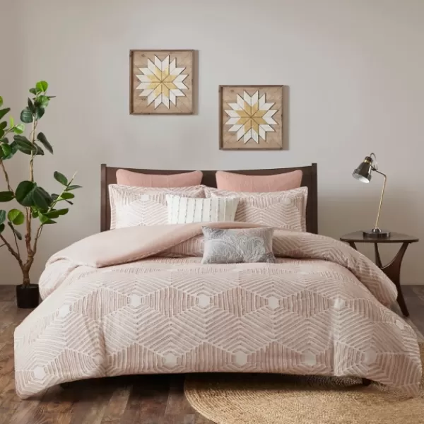 Comforters-Kirkland's Home Soft Pink Tufted King 3-Pc. Comforter Set Pink/White