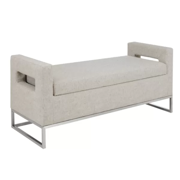 Benches & Ottomans-Kirkland's Home Soft Storage Bench With Open Sides Gray