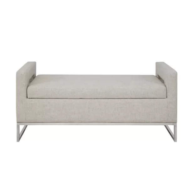 Benches & Ottomans-Kirkland's Home Soft Storage Bench With Open Sides Gray