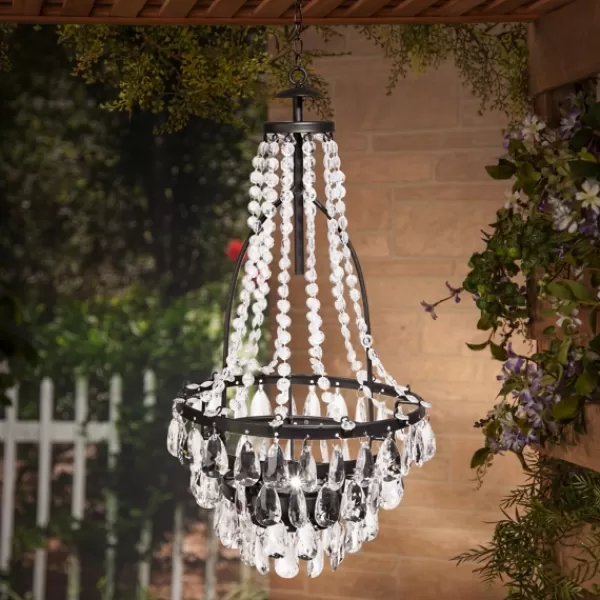 Outdoor Lighting-Kirkland's Home Solar Outdoor Chandelier Clear