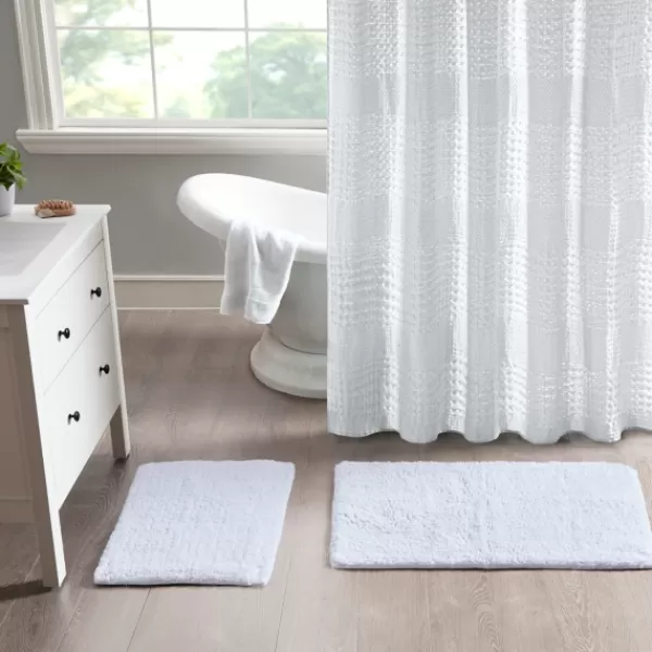 Bathroom Rugs-Kirkland's Home Solid Cotton Tufted Bath Mats, Set Of 2 White