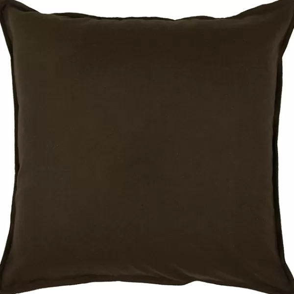 Pillows-Kirkland's Home Solid Flanged Pillow Brown